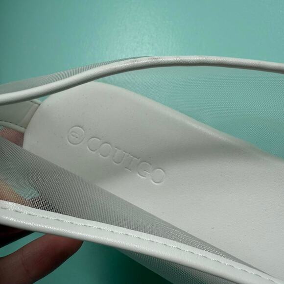 White mesh ballet flat slip on shoes - size 9 - Picture 6 of 8